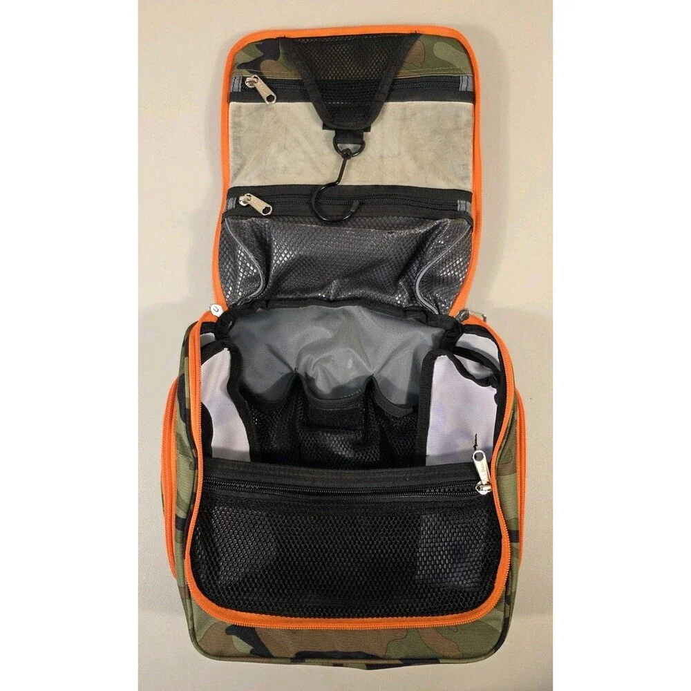 LL Bean Messenger Commuter Bag Camo Orange  Padded Organizer Missing Strap